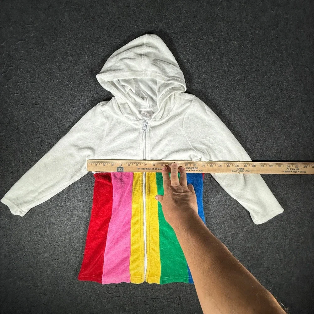 Hanna Andersson Girls Rainbow Terry Cloth Hooded Beach Cover Up Size 120 US 6-7